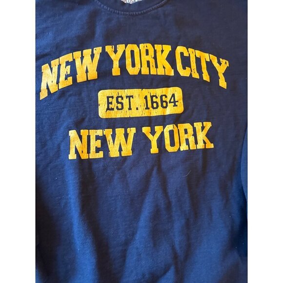 New York City Sweatshirt By RS USA Inc Est. 1664 Black & Yellow Print L - Picture 2 of 4